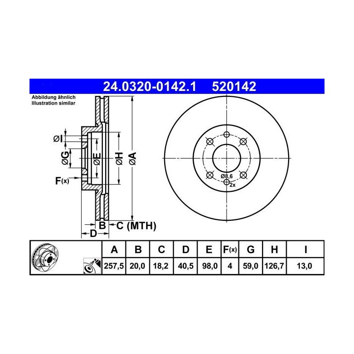 Stabdžių diskas ATE 24.0320-0142.1