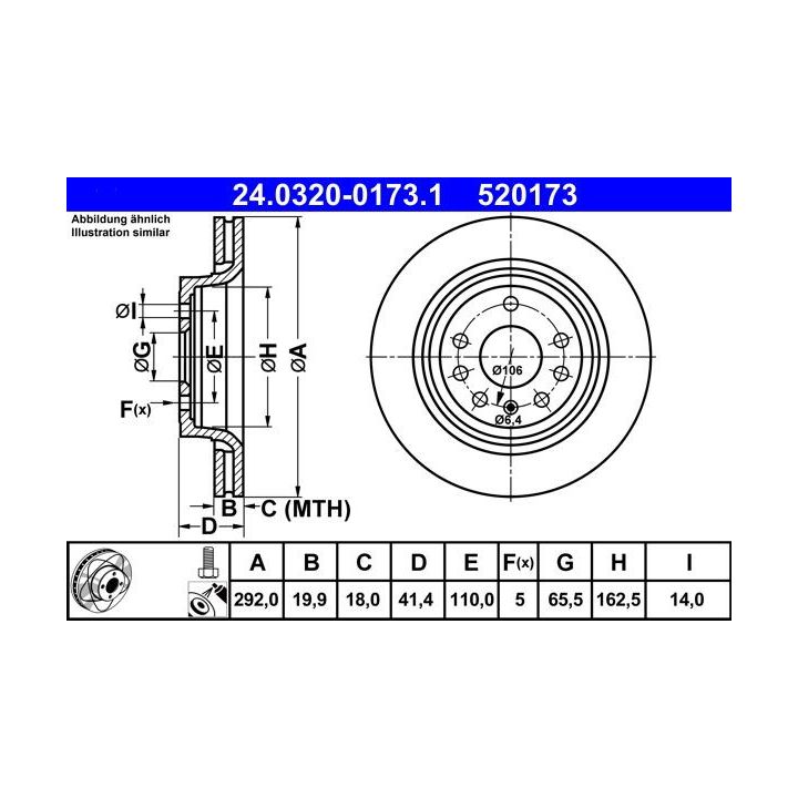 Stabdžių diskas ATE 24.0320-0173.1