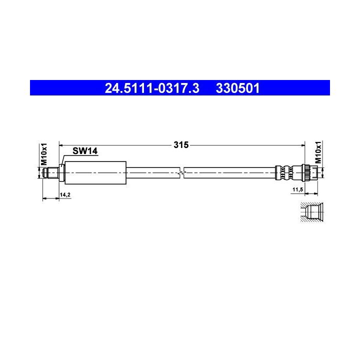 Stabdžių žarnelė ATE 24.5111-0317.3