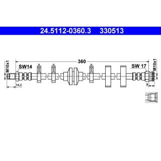 Stabdžių žarnelė ATE 24.5112-0360.3