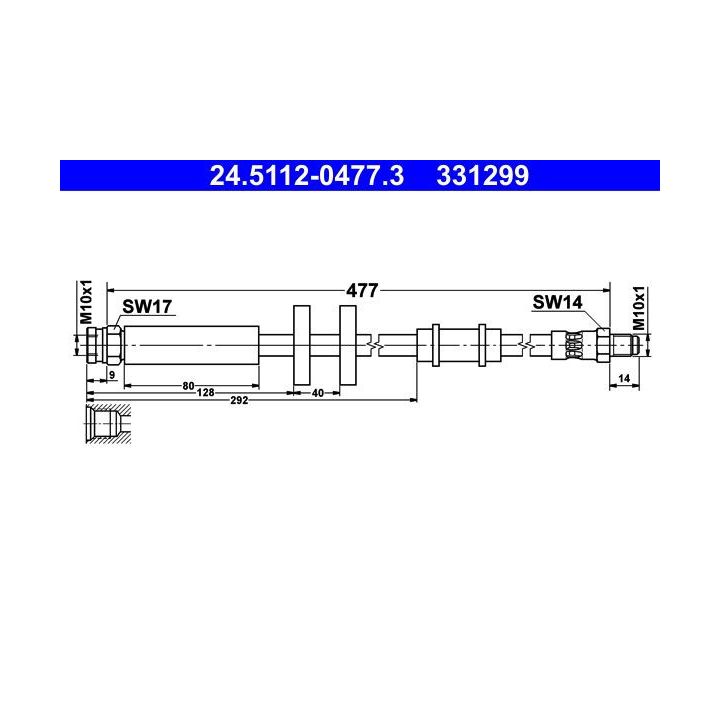 Stabdžių žarnelė ATE 24.5112-0477.3