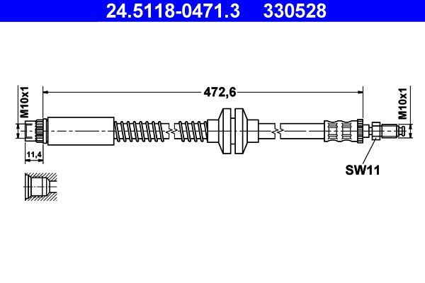 Stabdžių žarnelė ATE 24.5118-0471.3