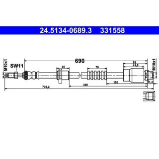 Stabdžių žarnelė ATE 24.5134-0689.3