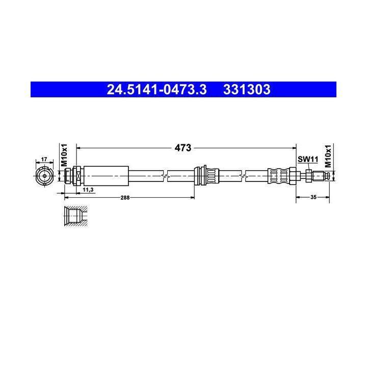 Stabdžių žarnelė ATE 24.5141-0473.3