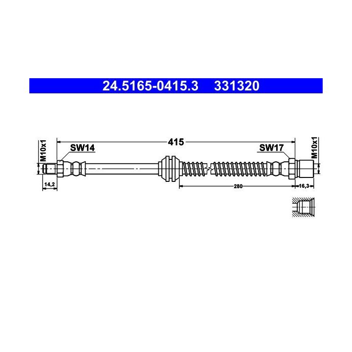 Stabdžių žarnelė ATE 24.5165-0415.3