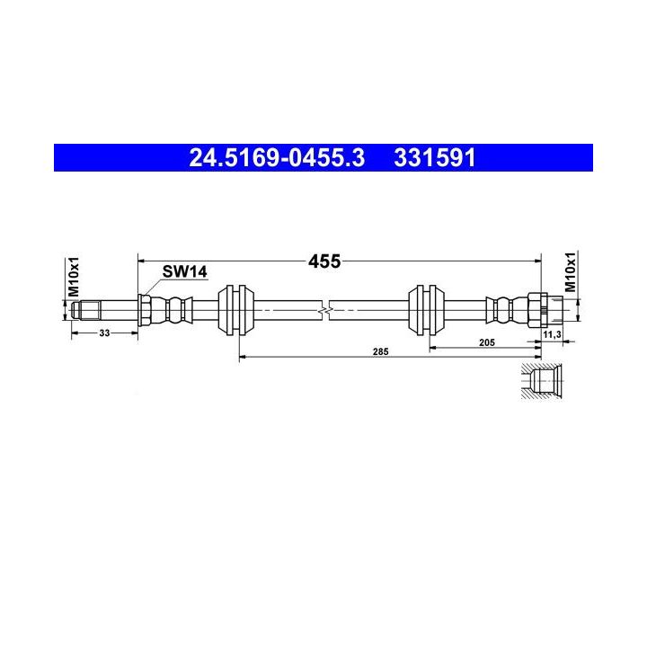 Stabdžių žarnelė ATE 24.5169-0455.3