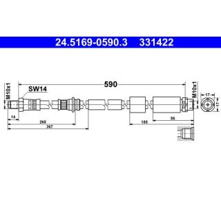 Stabdžių žarnelė ATE 24.5169-0590.3