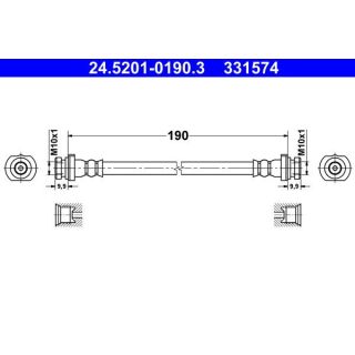 Stabdžių žarnelė ATE 24.5201-0190.3