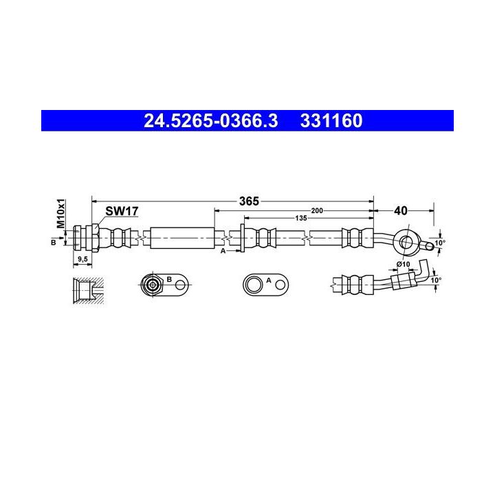 Stabdžių žarnelė ATE 24.5265-0366.3