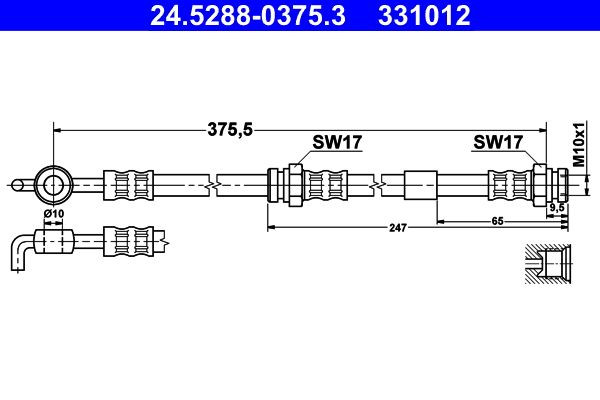Stabdžių žarnelė ATE 24.5288-0375.3