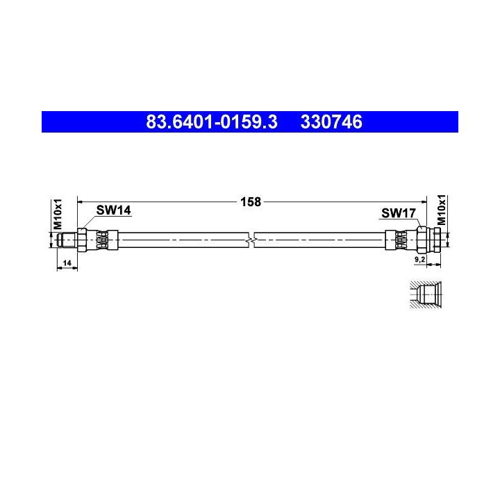 Stabdžių žarnelė ATE 83.6401-0159.3