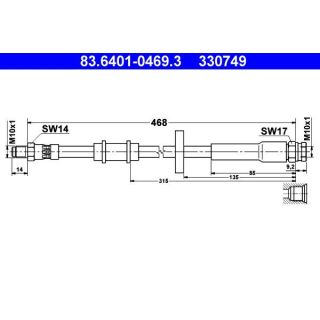 Stabdžių žarnelė ATE 83.6401-0469.3
