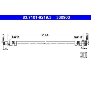 Stabdžių žarnelė ATE 83.7101-9219.3