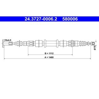 Trosas, stovėjimo stabdys ATE 24.3727-0006.2