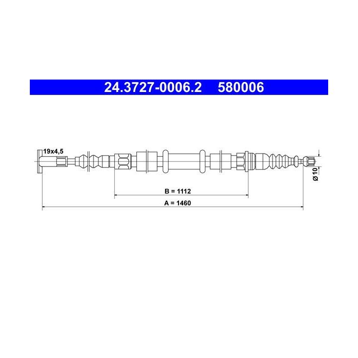Trosas, stovėjimo stabdys ATE 24.3727-0006.2
