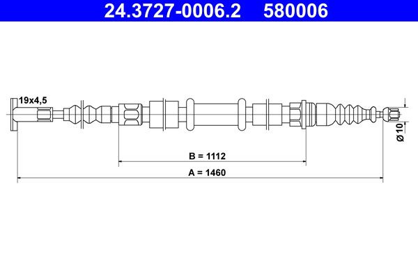 Trosas, stovėjimo stabdys ATE 24.3727-0006.2
