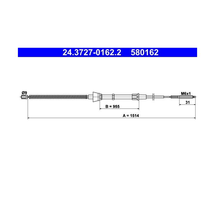 Trosas, stovėjimo stabdys ATE 24.3727-0162.2