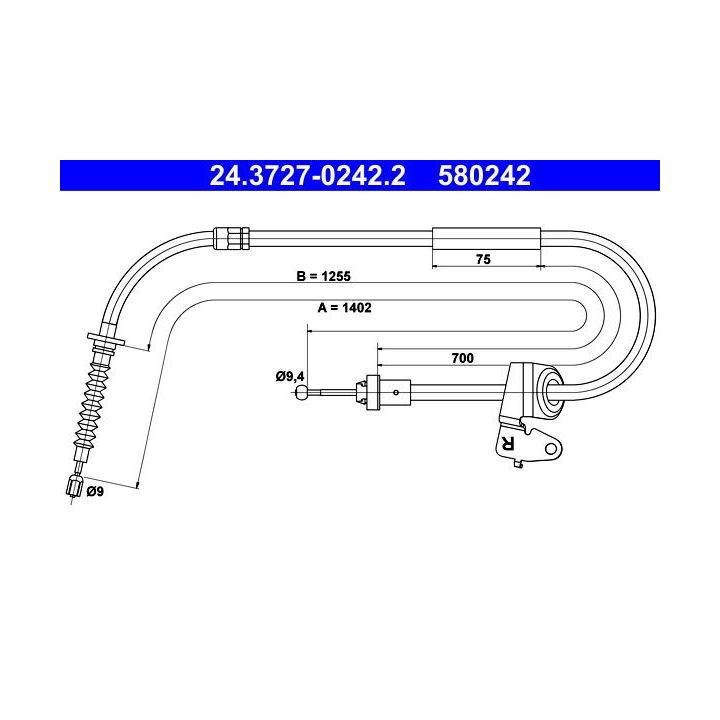 Trosas, stovėjimo stabdys ATE 24.3727-0242.2