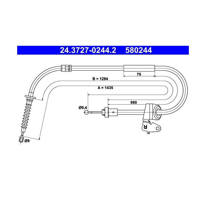 Trosas, stovėjimo stabdys ATE 24.3727-0244.2