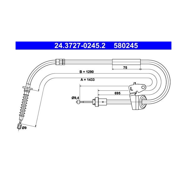 Trosas, stovėjimo stabdys ATE 24.3727-0245.2