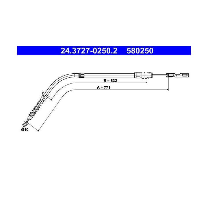 Trosas, stovėjimo stabdys ATE 24.3727-0250.2