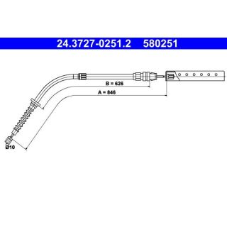 Trosas, stovėjimo stabdys ATE 24.3727-0251.2