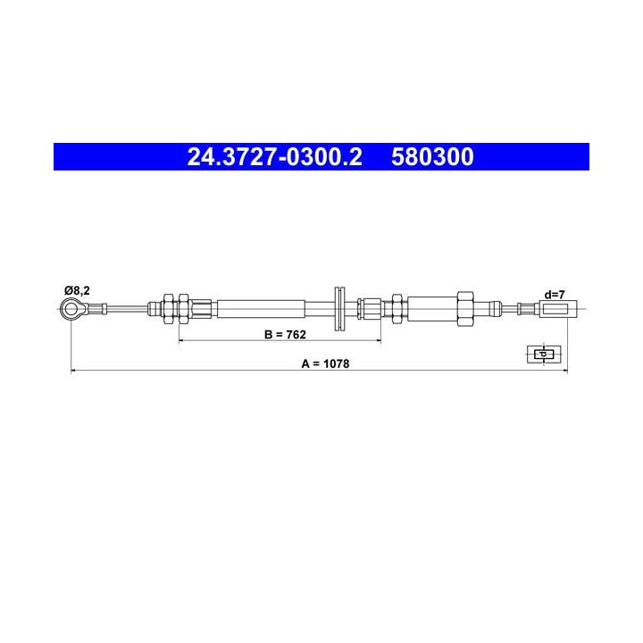 Trosas, stovėjimo stabdys ATE 24.3727-0300.2