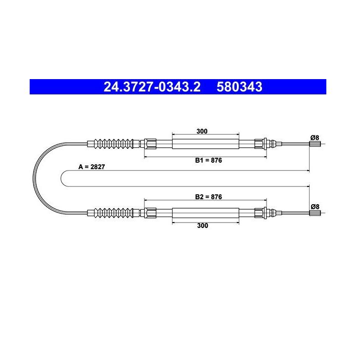 Trosas, stovėjimo stabdys ATE 24.3727-0343.2