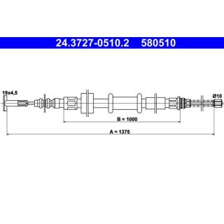 Trosas, stovėjimo stabdys ATE 24.3727-0510.2