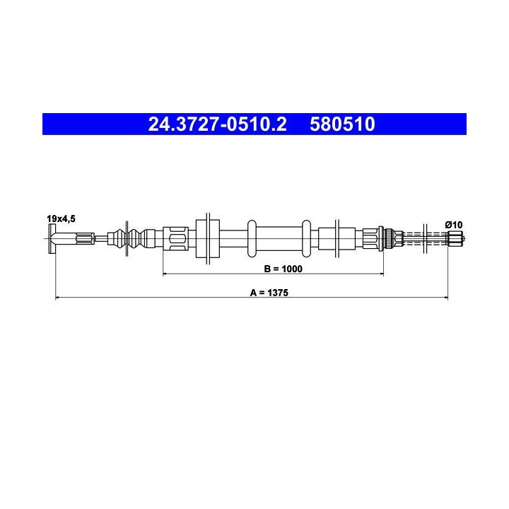 Trosas, stovėjimo stabdys ATE 24.3727-0510.2