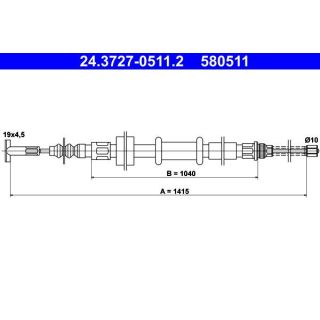 Trosas, stovėjimo stabdys ATE 24.3727-0511.2