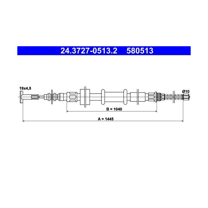 Trosas, stovėjimo stabdys ATE 24.3727-0513.2