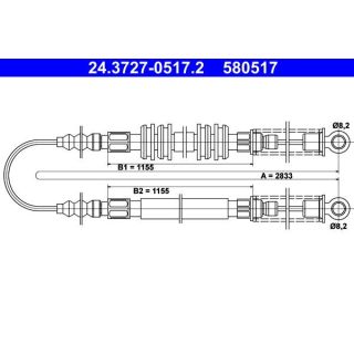 Trosas, stovėjimo stabdys ATE 24.3727-0517.2