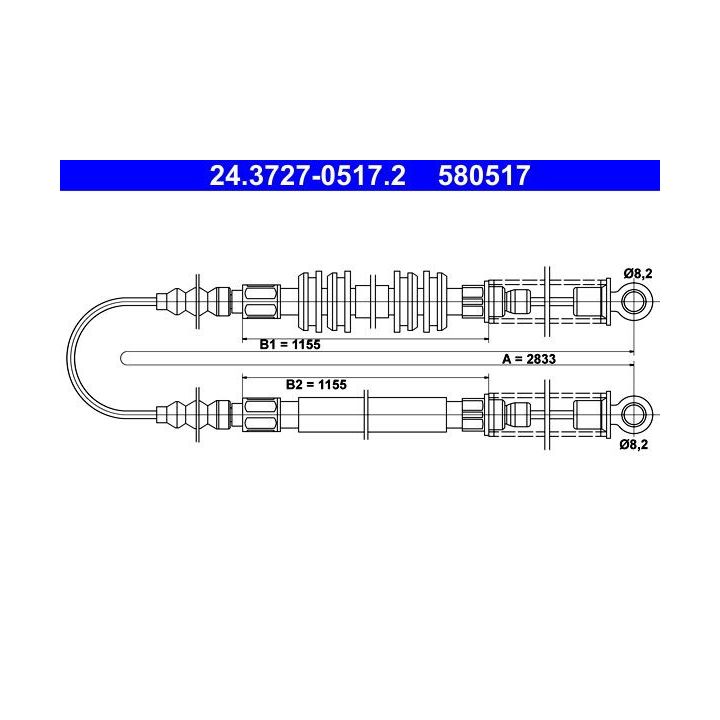 Trosas, stovėjimo stabdys ATE 24.3727-0517.2
