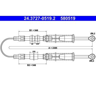 Trosas, stovėjimo stabdys ATE 24.3727-0519.2