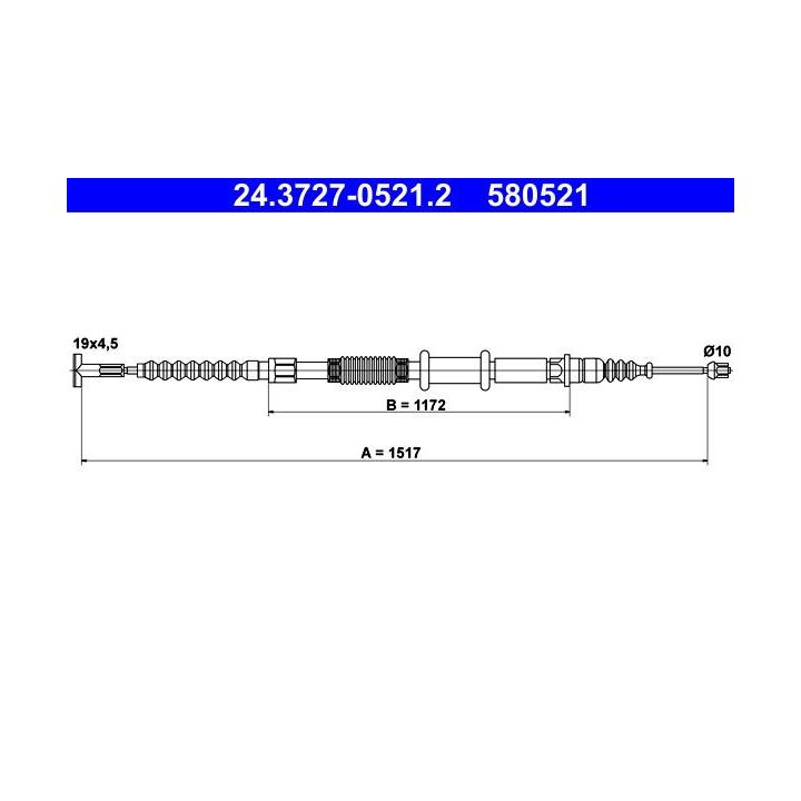 Trosas, stovėjimo stabdys ATE 24.3727-0521.2
