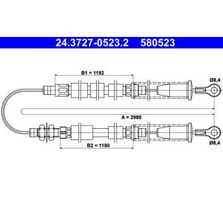 Trosas, stovėjimo stabdys ATE 24.3727-0523.2