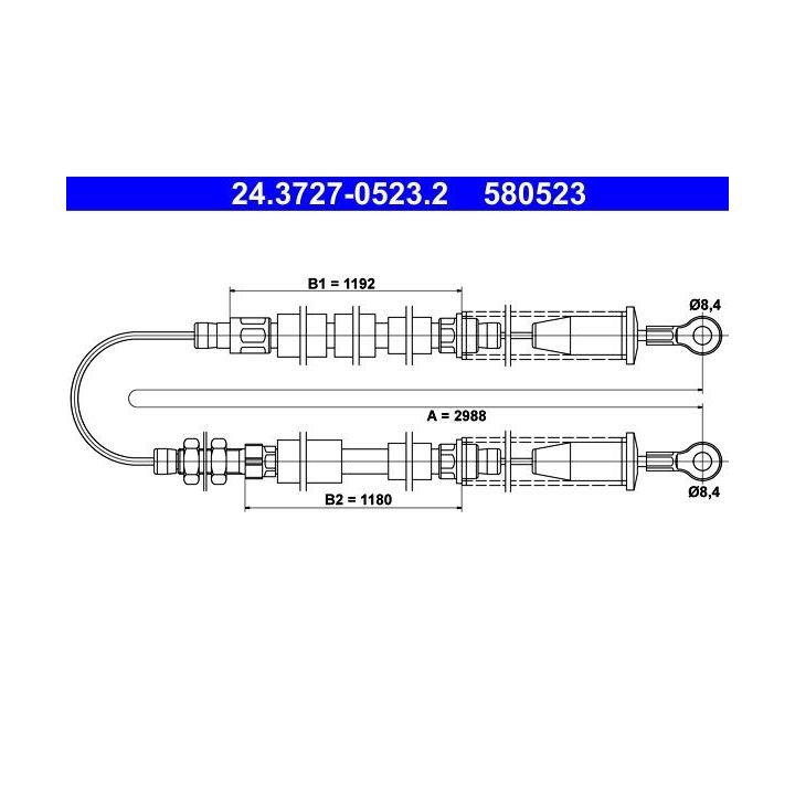 Trosas, stovėjimo stabdys ATE 24.3727-0523.2