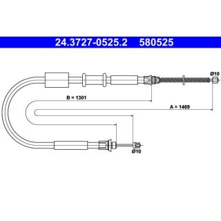 Trosas, stovėjimo stabdys ATE 24.3727-0525.2