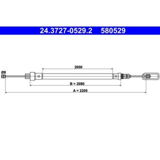 Trosas, stovėjimo stabdys ATE 24.3727-0529.2