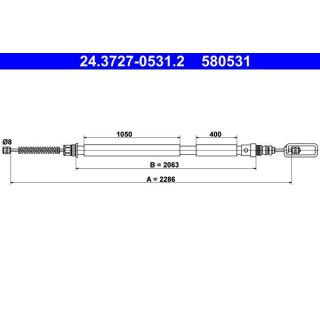 Trosas, stovėjimo stabdys ATE 24.3727-0531.2