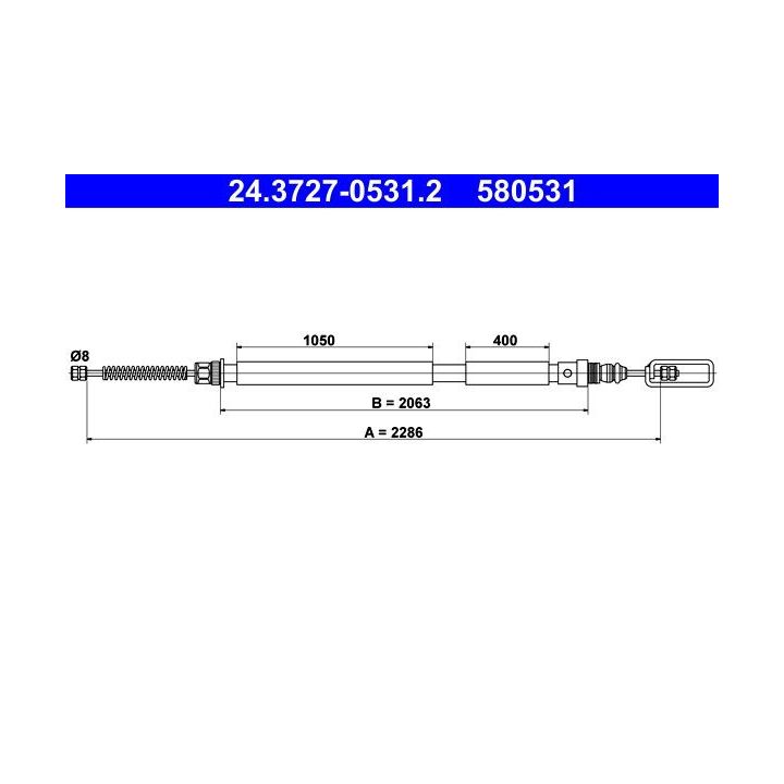 Trosas, stovėjimo stabdys ATE 24.3727-0531.2