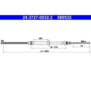 Trosas, stovėjimo stabdys ATE 24.3727-0532.2