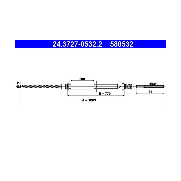 Trosas, stovėjimo stabdys ATE 24.3727-0532.2