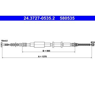Trosas, stovėjimo stabdys ATE 24.3727-0535.2
