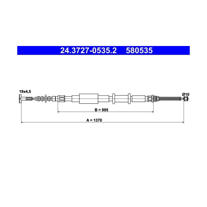 Trosas, stovėjimo stabdys ATE 24.3727-0535.2