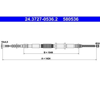 Trosas, stovėjimo stabdys ATE 24.3727-0536.2