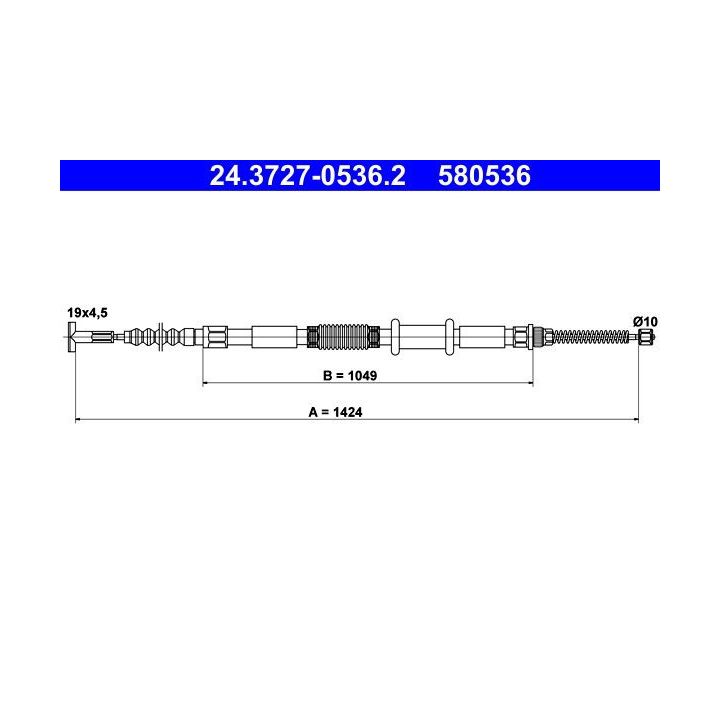 Trosas, stovėjimo stabdys ATE 24.3727-0536.2