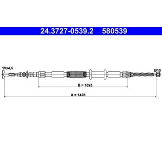 Trosas, stovėjimo stabdys ATE 24.3727-0539.2