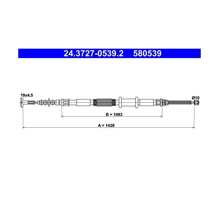 Trosas, stovėjimo stabdys ATE 24.3727-0539.2